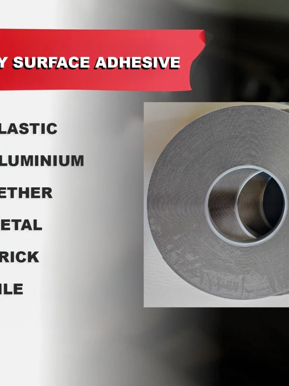 Ultra Strong Double Sided Gray Tape 1.5" for Shelves Hooks Frames No Drill 108ft